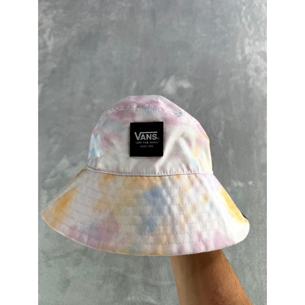 Vans Off The Wall Bucket Hat Women Multicolor Tie Dye Patch Logo Skater Festival